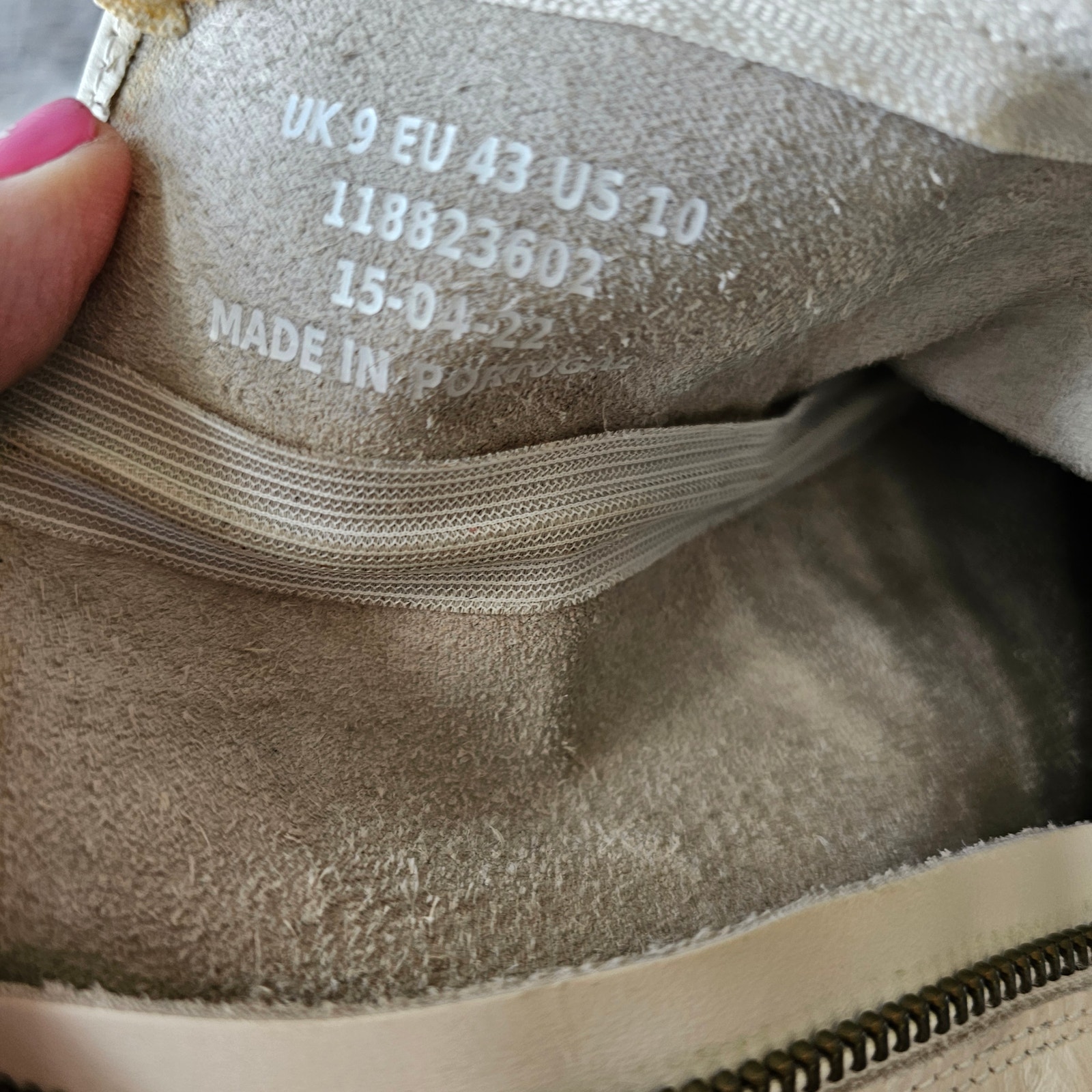 Asos Damen Leder abgewinkelter Absatz Chelsea Stiefelette Größe 10 weiß seitlicher Reißverschluss - Bild 6 von 9