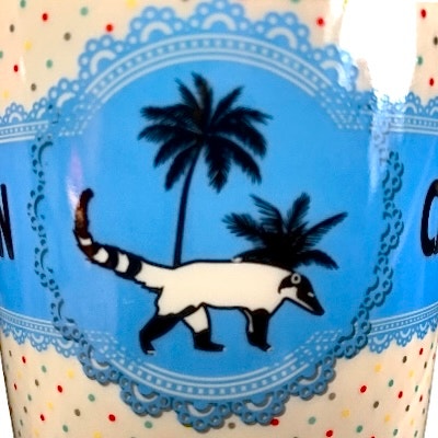 CANCUN COATIMUNDI MUG Ceramic Mexico Ringtail Coati Raccoon Coffee Cup