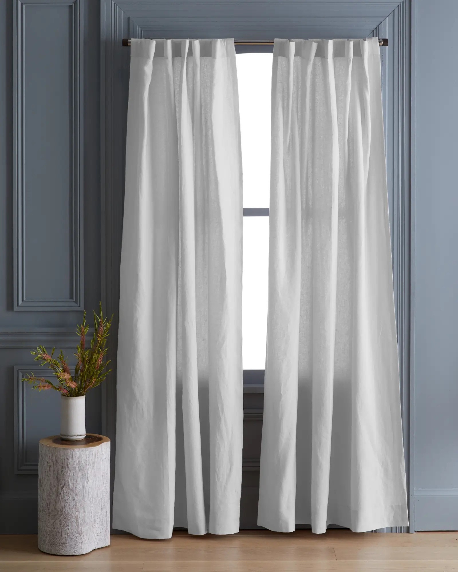 Quince European Linen Cotton Lined Light Filtering Curtain 48×108 NWT