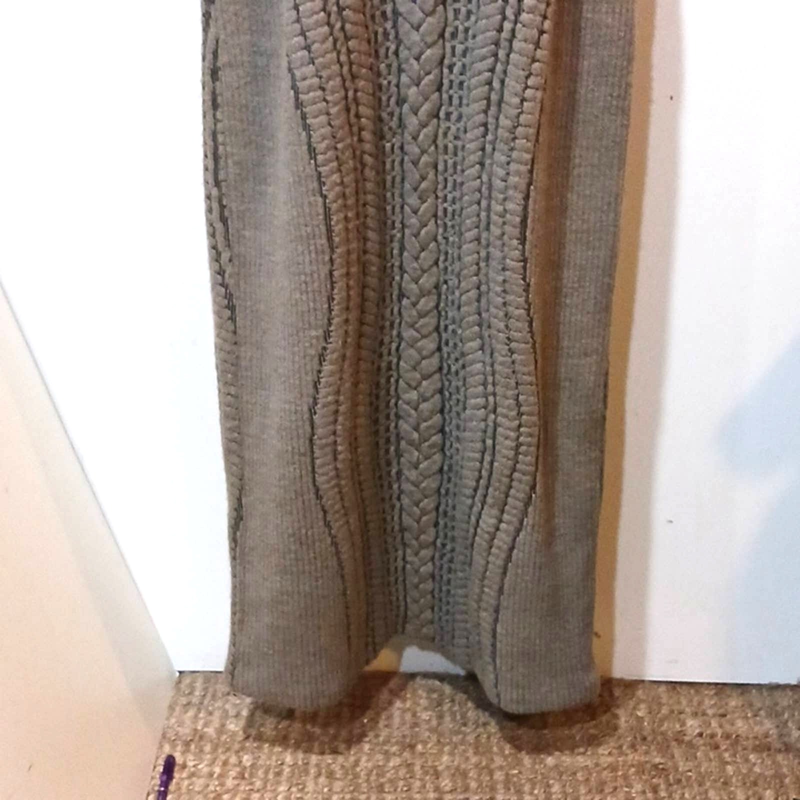 W by Worth Gray Cable Knit Bodycon Maxi Wool Blend Woman