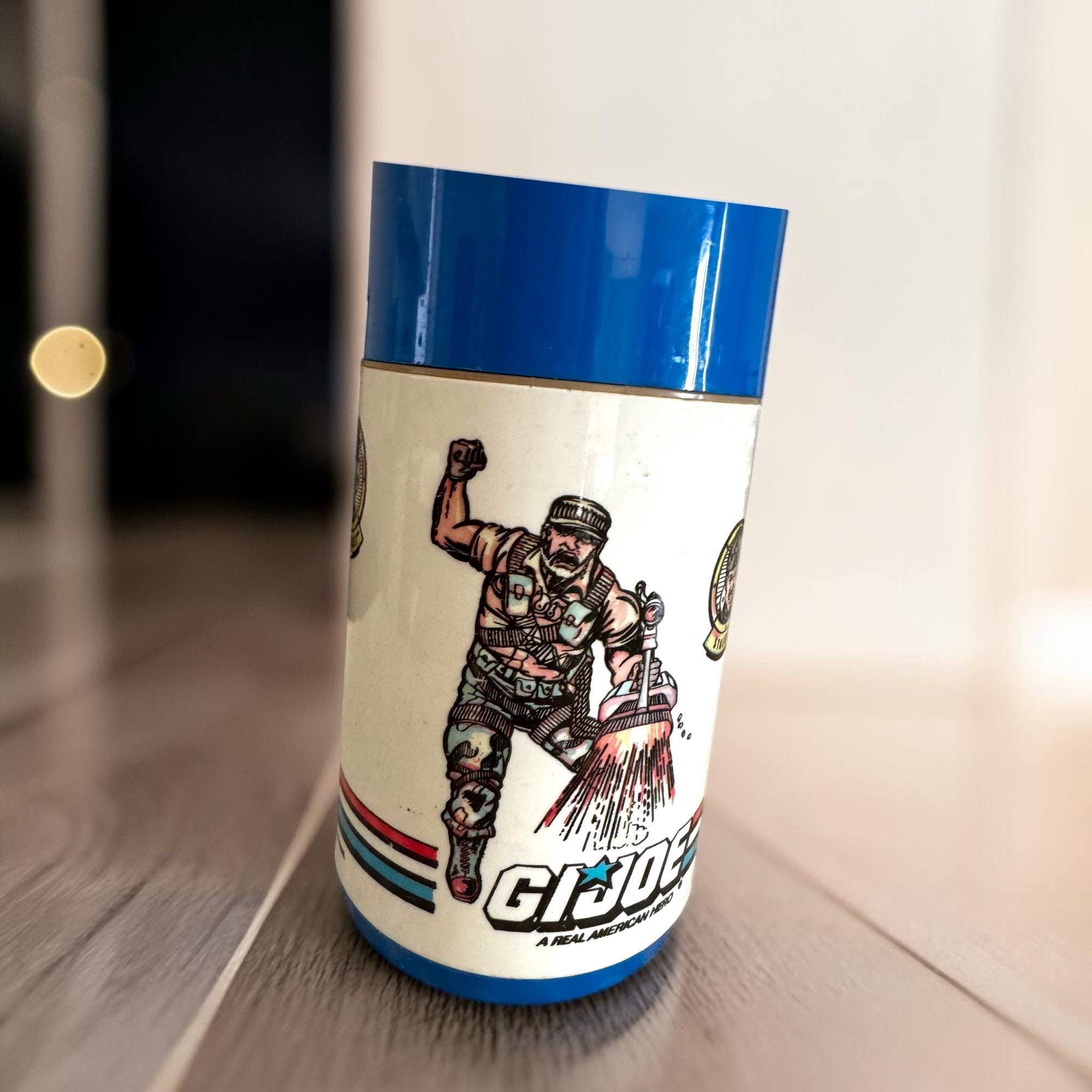 Vintage 1989 GI Joe Aladdin Thermos Real American Hero Snake Eyes Sgt Slaughter