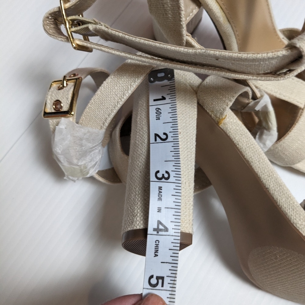 Shoe Dazzle NWB Maeles Linen Dress Sandals size 7 eBay