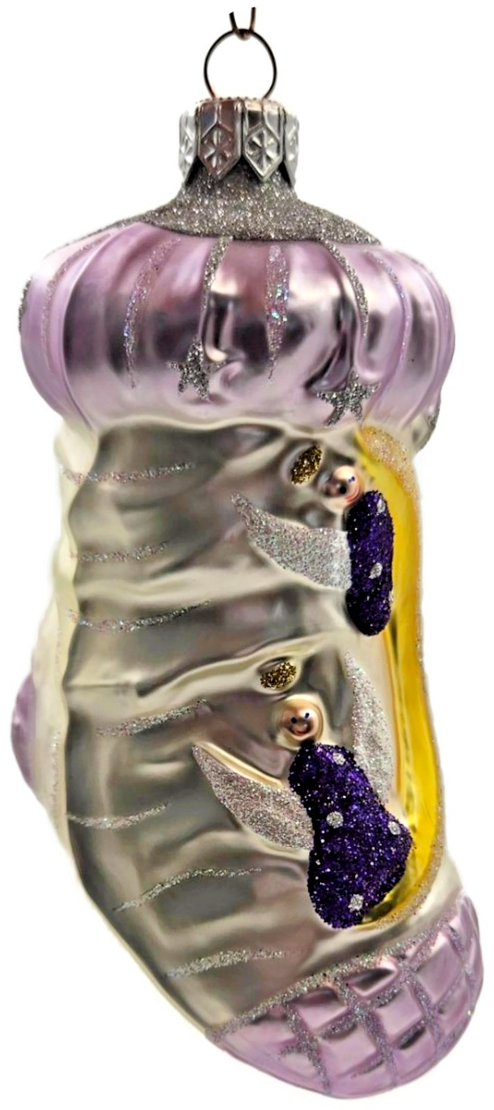 Patricia Breen Angel Stocking Lavender Glitter Stars Christmas Tree Ornament
