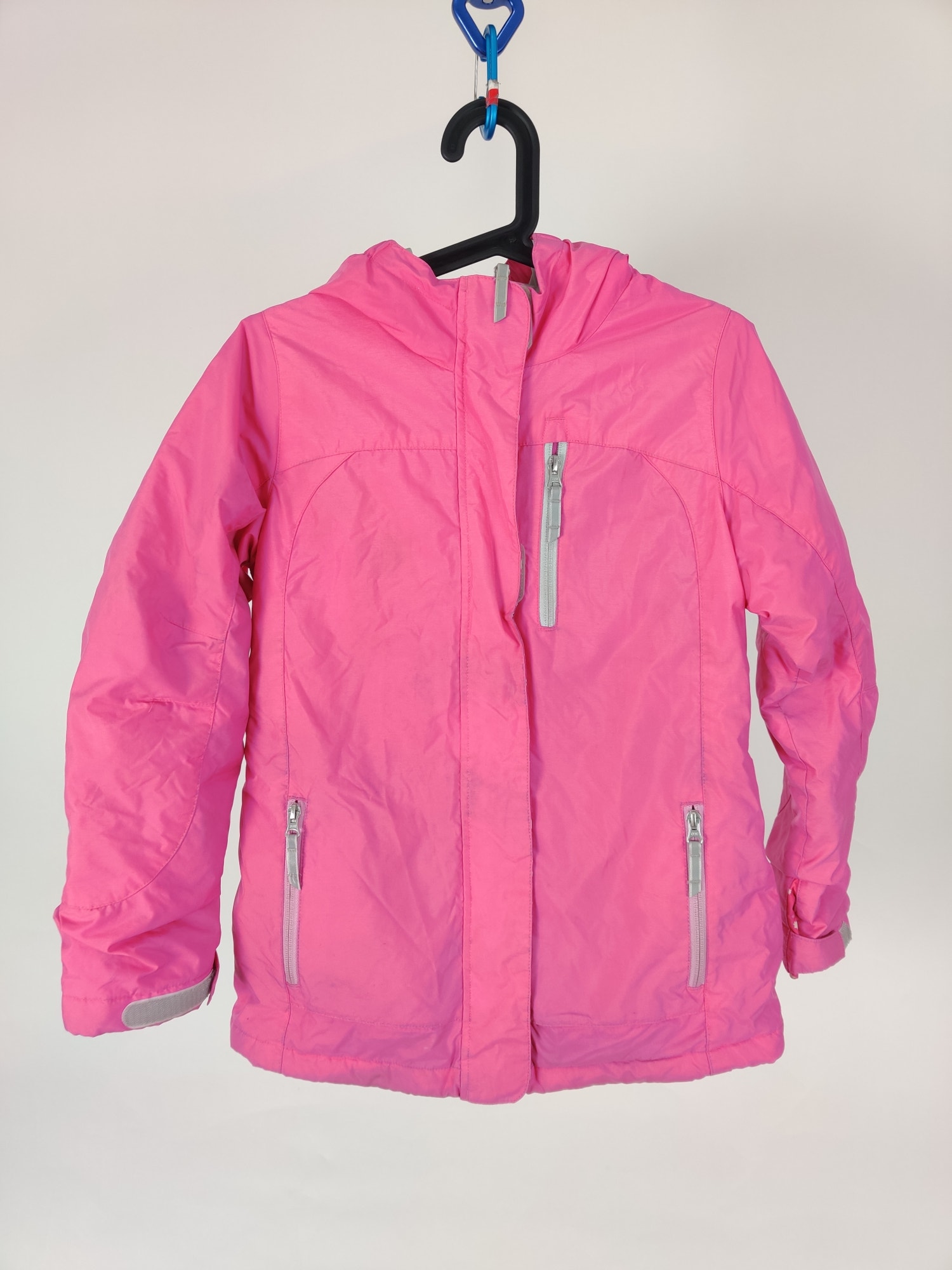 (V) Lands'End kids girls puffy jacket winter snow waterproof pink sz M  - Picture 1 of 11