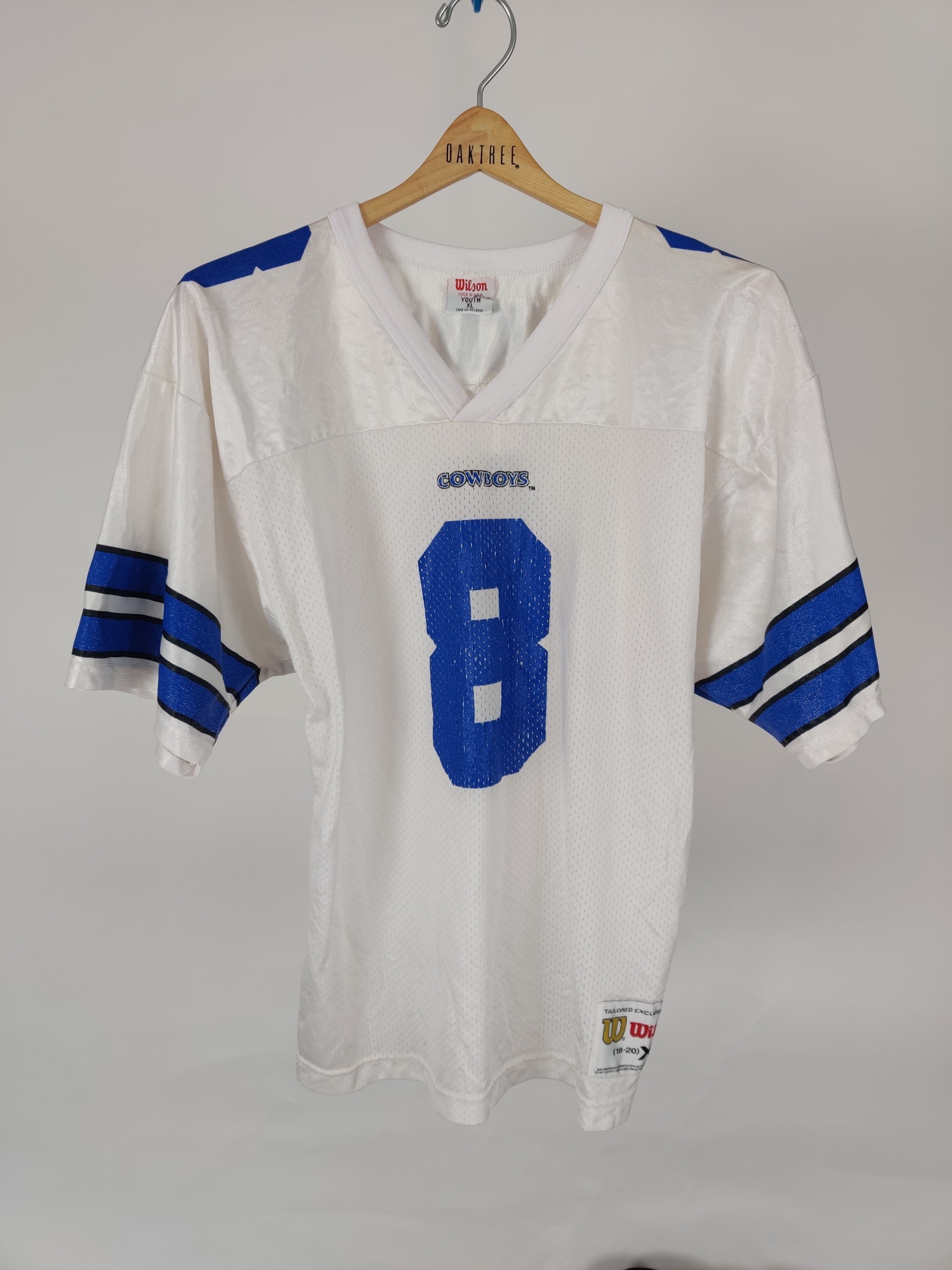 (V) Aikman #8 Vintage Wilson Youth Cowboys NFL Jersey Sz XL USA made  - Picture 4 of 10