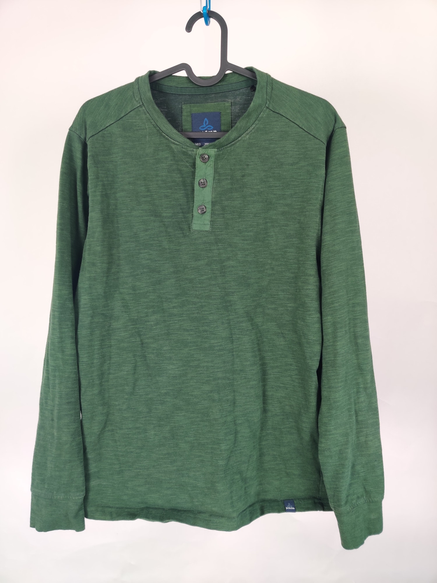 (V) prAna Men shirt LS casual sport olive green sz M  - Picture 2 of 8