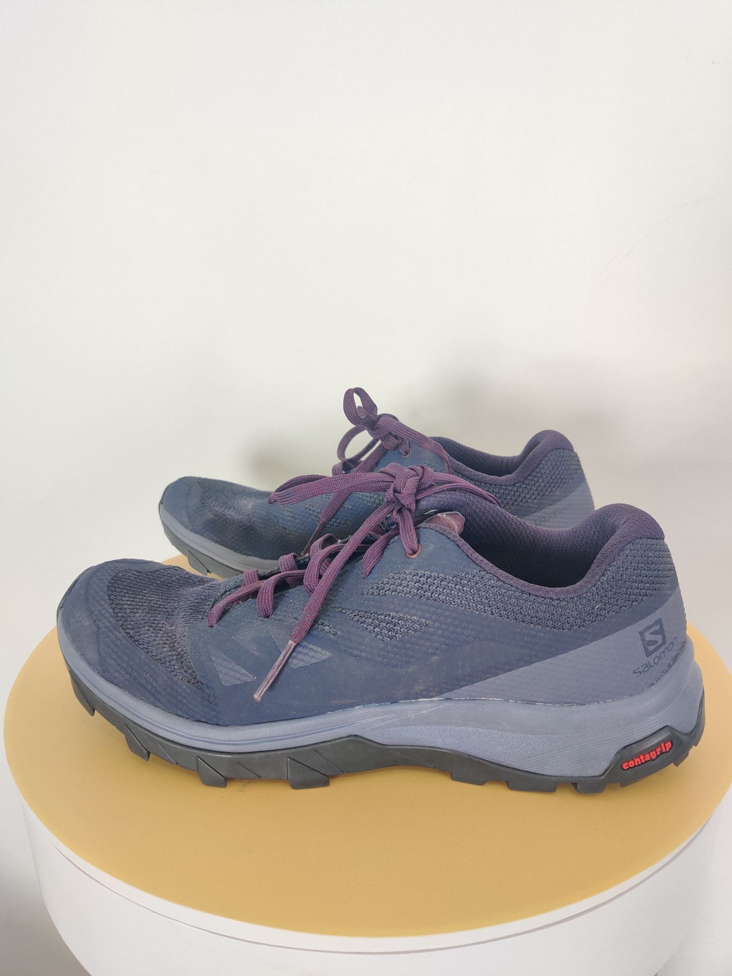 (V) Salomon Women shoes sandals hiking running sport purple contagrip sz 8 - Picture 6 of 12