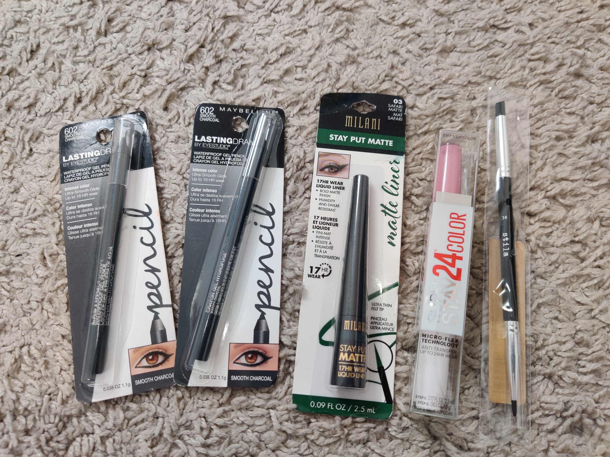 (V) Lot of Maybelline eyeliner crayon lipstick 💄 Millani liquid eyeliner 255 - Picture 1 of 9
