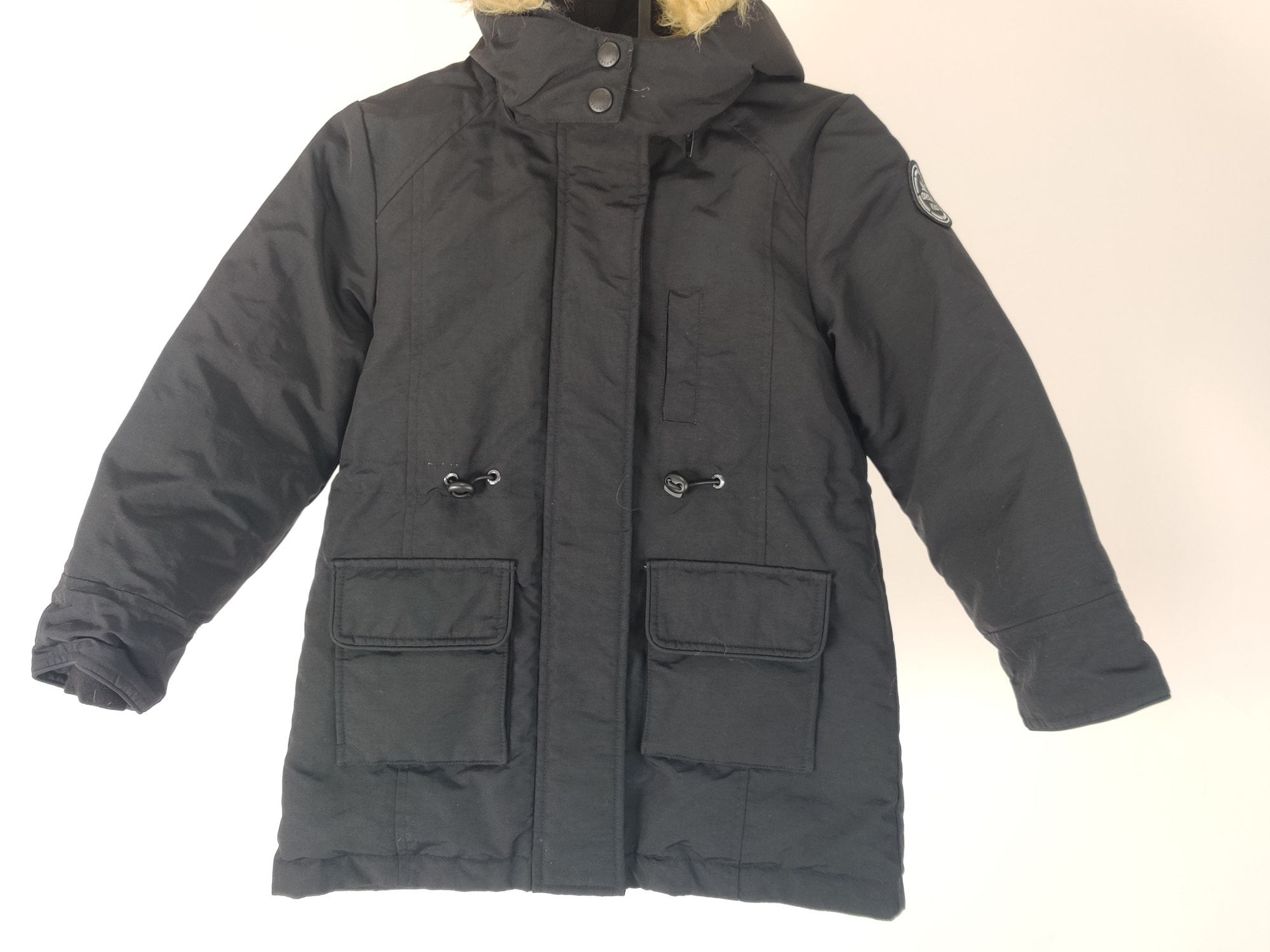 OROLAY KIDS DUCK DOWN HOOD GIRL'S BLACK POCKETS KID'S JACKET SIZE 6-7Y - Picture 5 of 12