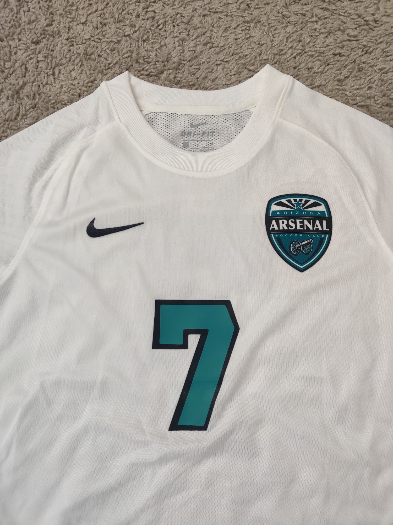 (V) NEW Nike Dri-Fit Youth Arsenal Arizona Soccer Club #7 shirt jersey sz L - Picture 12 of 12