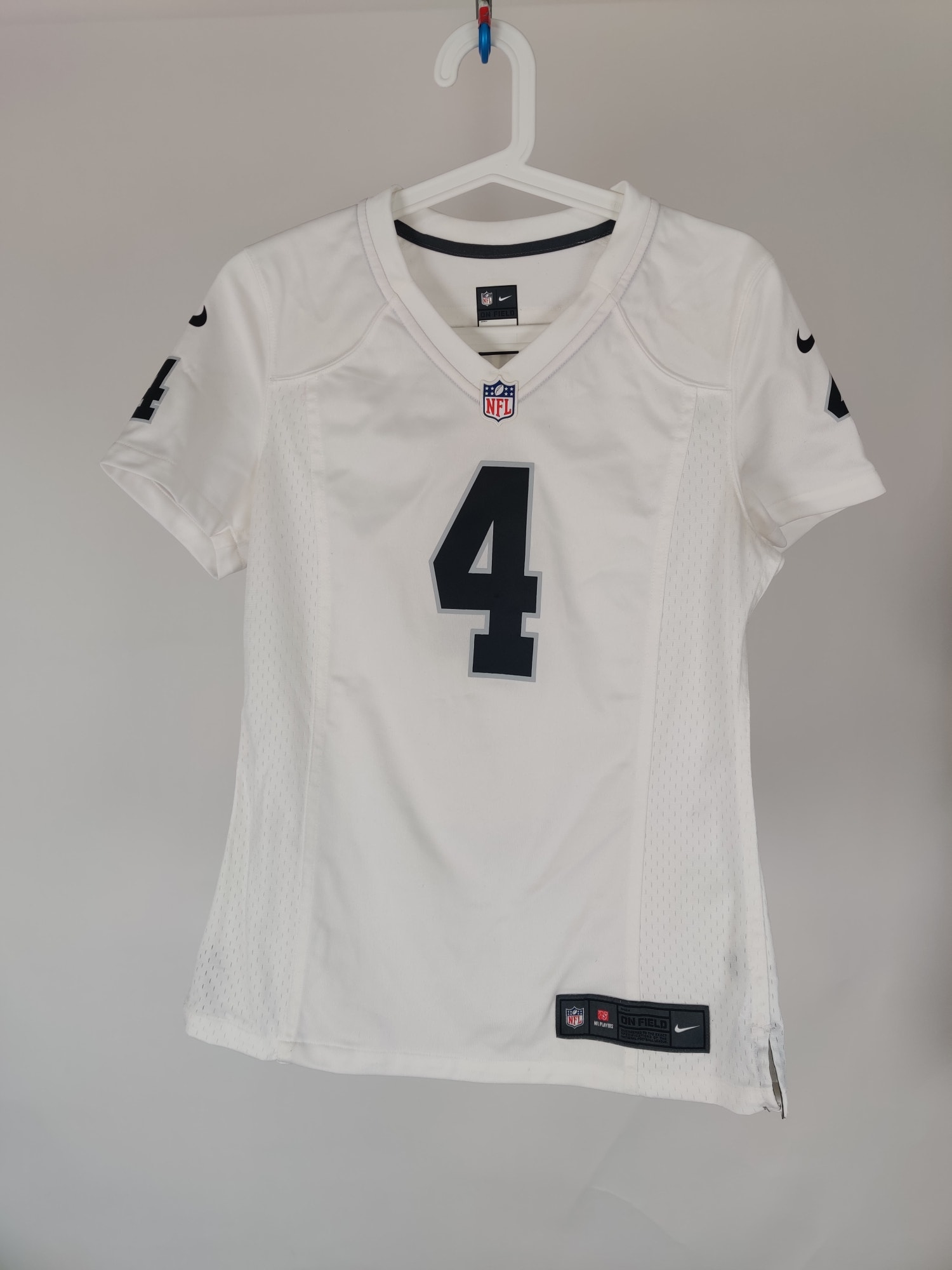 (V) Nike NFL on Field Women jersey Carr #4 white sport football sz S  - Picture 7 of 11