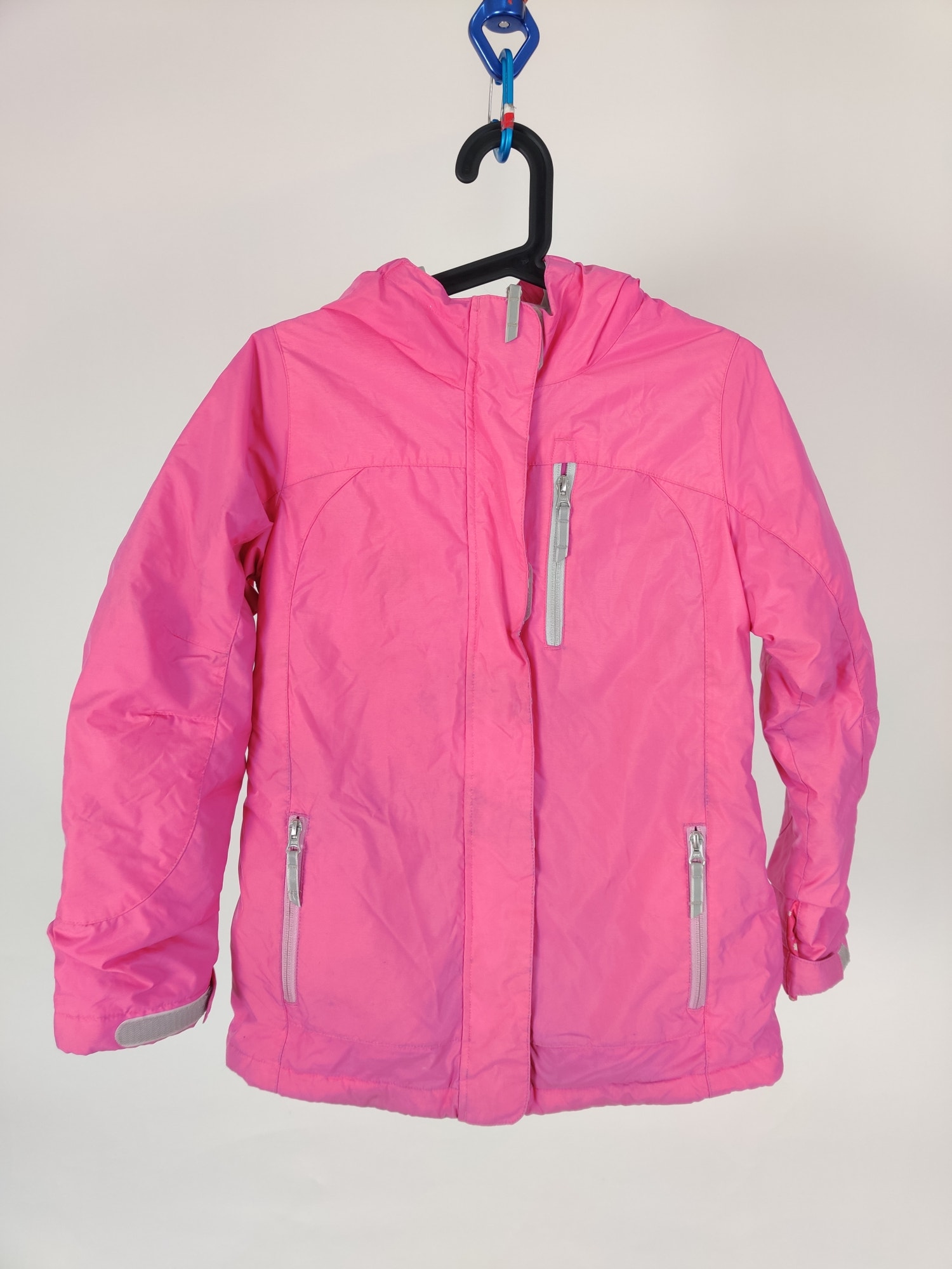 (V) Lands'End kids girls puffy jacket winter snow waterproof pink sz M  - Picture 3 of 11