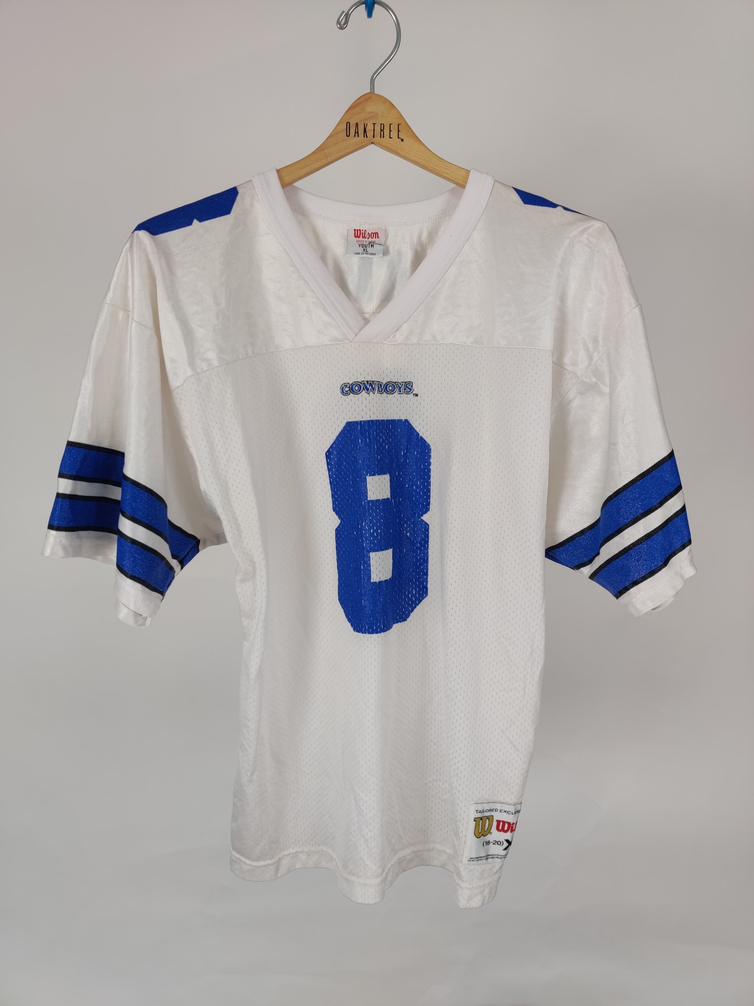 (V) Aikman #8 Vintage Wilson Youth Cowboys NFL Jersey Sz XL USA made  - Picture 8 of 10