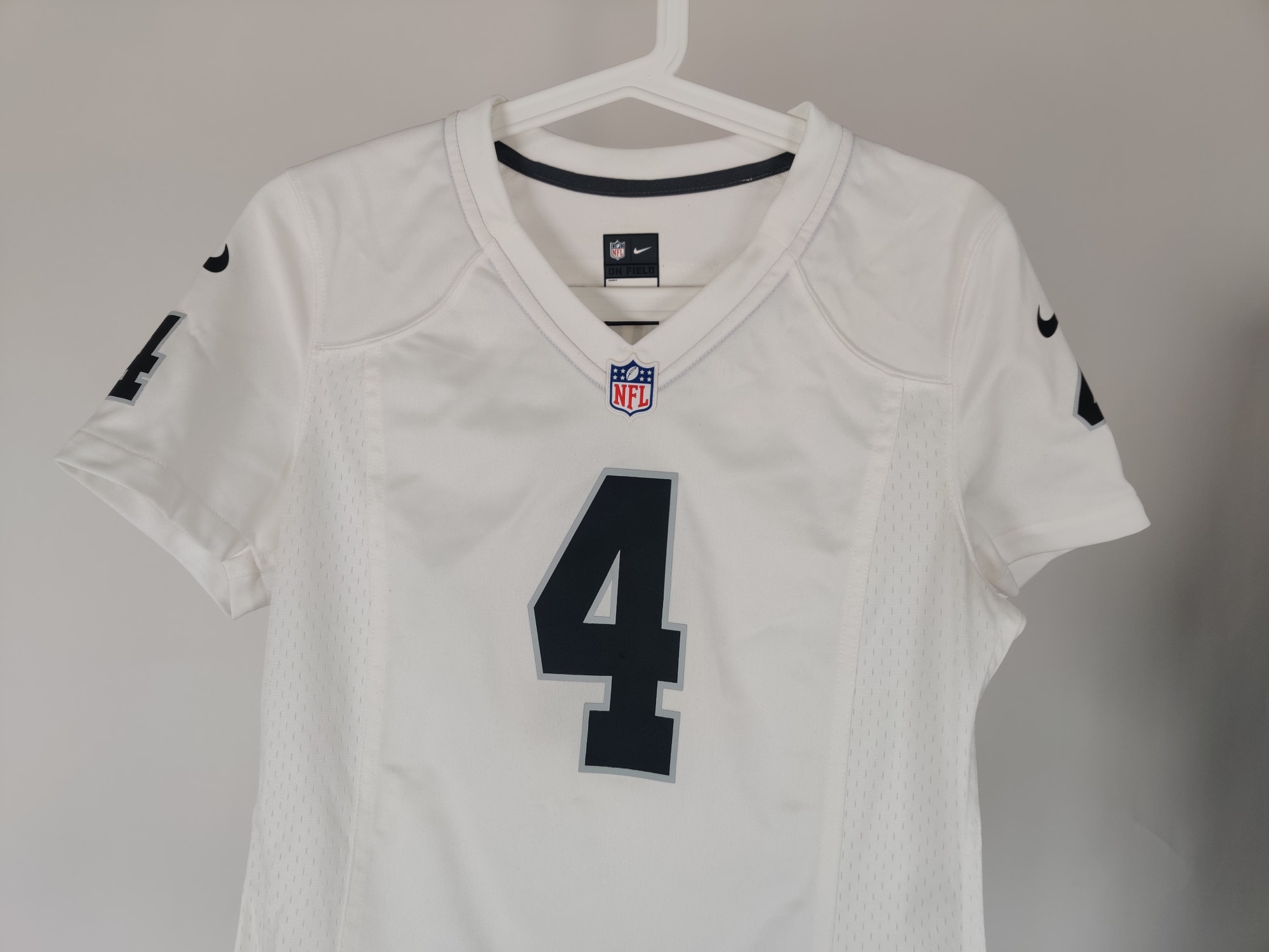 (V) Nike NFL on Field Women jersey Carr #4 white sport football sz S  - Picture 3 of 11