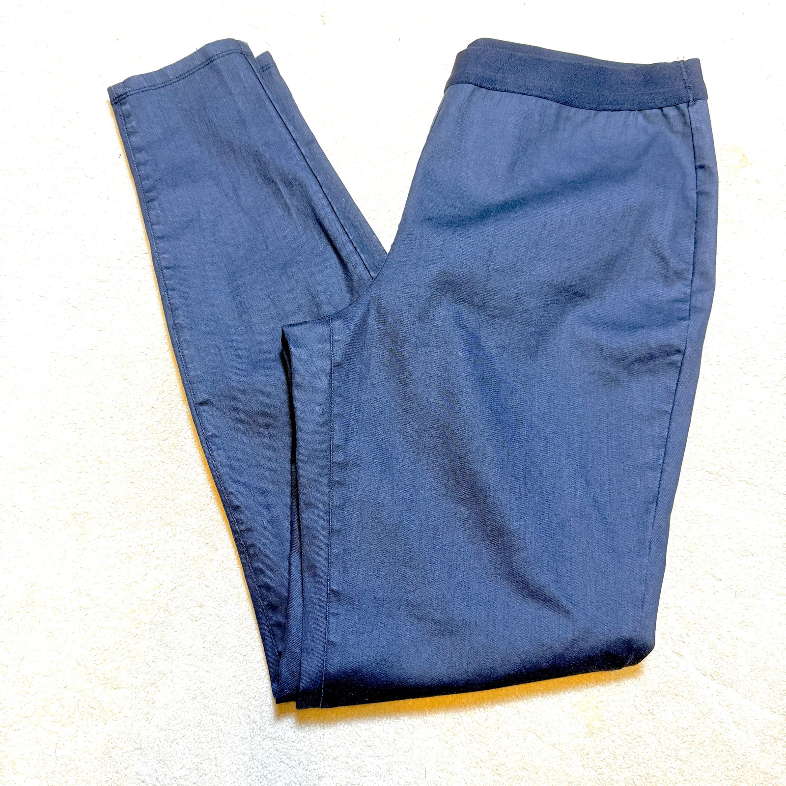 Eileen Fisher Slim Black Tapered Dress Pants Medium Pull On Organic Cotton main product image