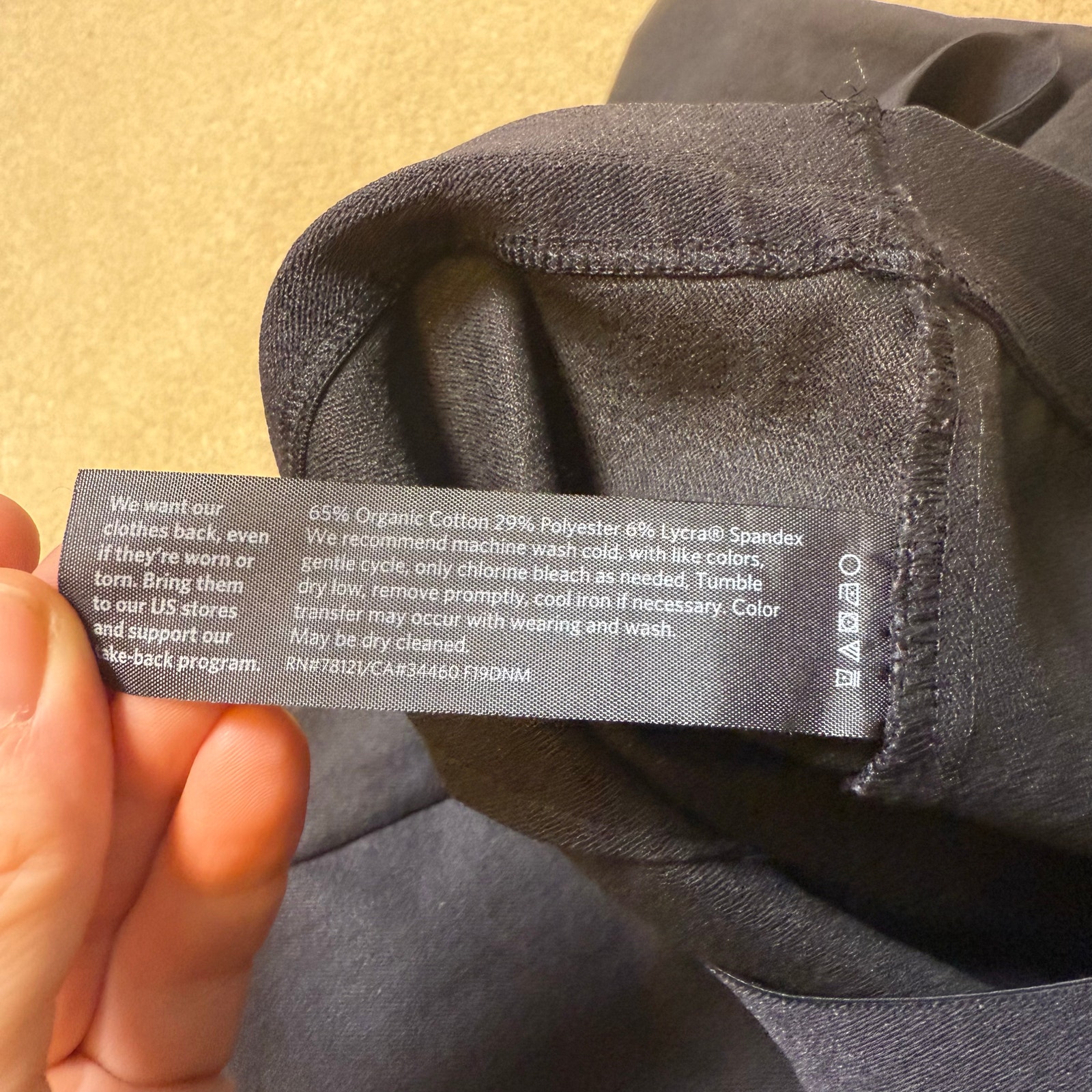 Eileen Fisher Slim Black Tapered Dress Pants Medium Pull On Organic Cotton detailed image 6