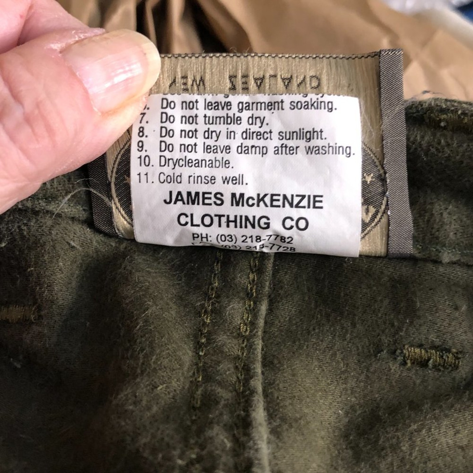 JAMES McKENZIE New Zealand Women's Moleskins Olive Green Jeans US/12 NZ/14 - Picture 9 of 11