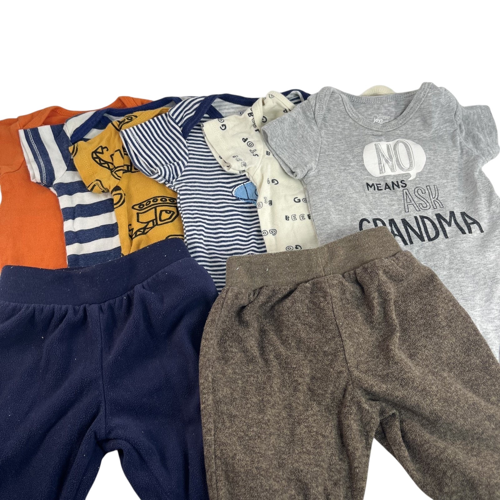 Gerber Baby Boys Clothing Lot 0-3 Months 8 Piece Outfit Bundle Pants Bodysuits