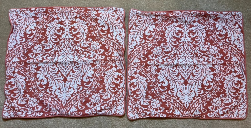 Envogue Pillow Cover Ornate Print Coral Cream 20×20 Set of 2