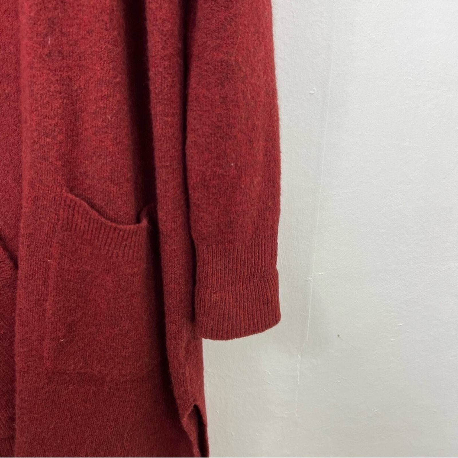 Madewell Cozy Walker Kent Alpaca Blend Red Boyfriend Open Cardigan Size S