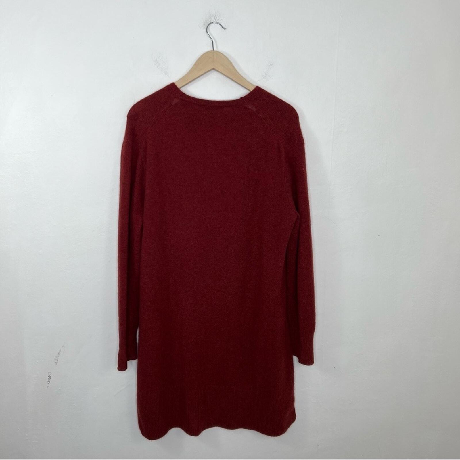 Madewell Cozy Walker Kent Alpaca Blend Red Boyfriend Open Cardigan Size S