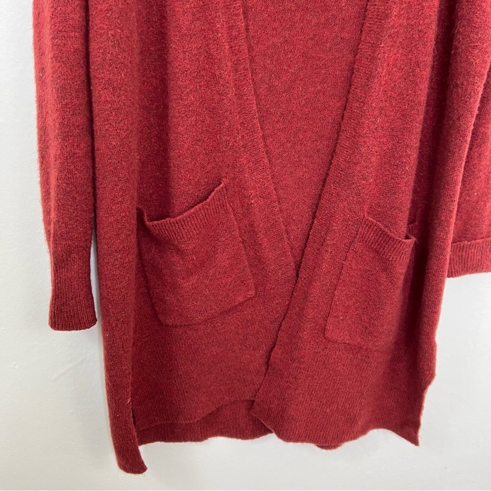 Madewell Cozy Walker Kent Alpaca Blend Red Boyfriend Open Cardigan Size S