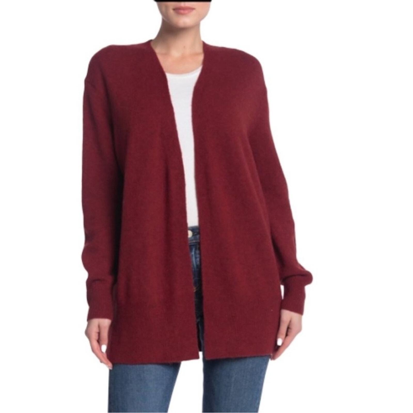 Madewell Cozy Walker Kent Alpaca Blend Red Boyfriend Open Cardigan Size S