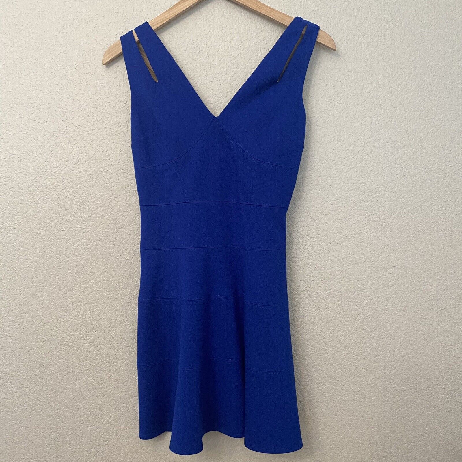 Ali & Jay Los Angeles Royal Blue Seamed Ponte Dress Size Small
