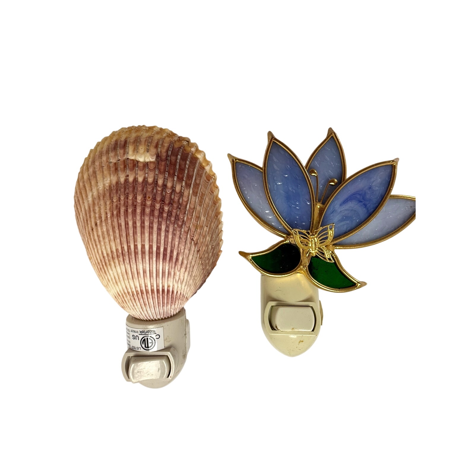 Stained Glass Flower Night Light Coastal Beach Decor Seashell Night Light Lot