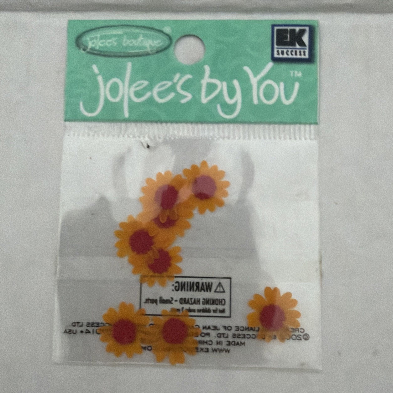 New! Jolee’s by You MINI PAPER FLOWERS Stickers Embellishments Orange & Red