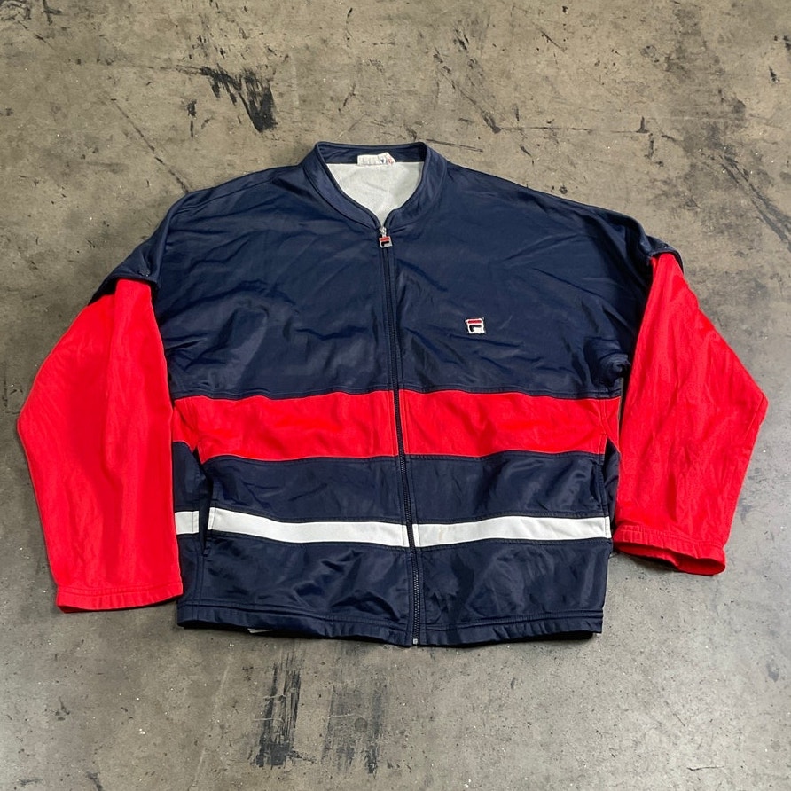 FILA 90年代　track jacket Vintage 90s Fila Full Zip Track Top Jacket W/Removable