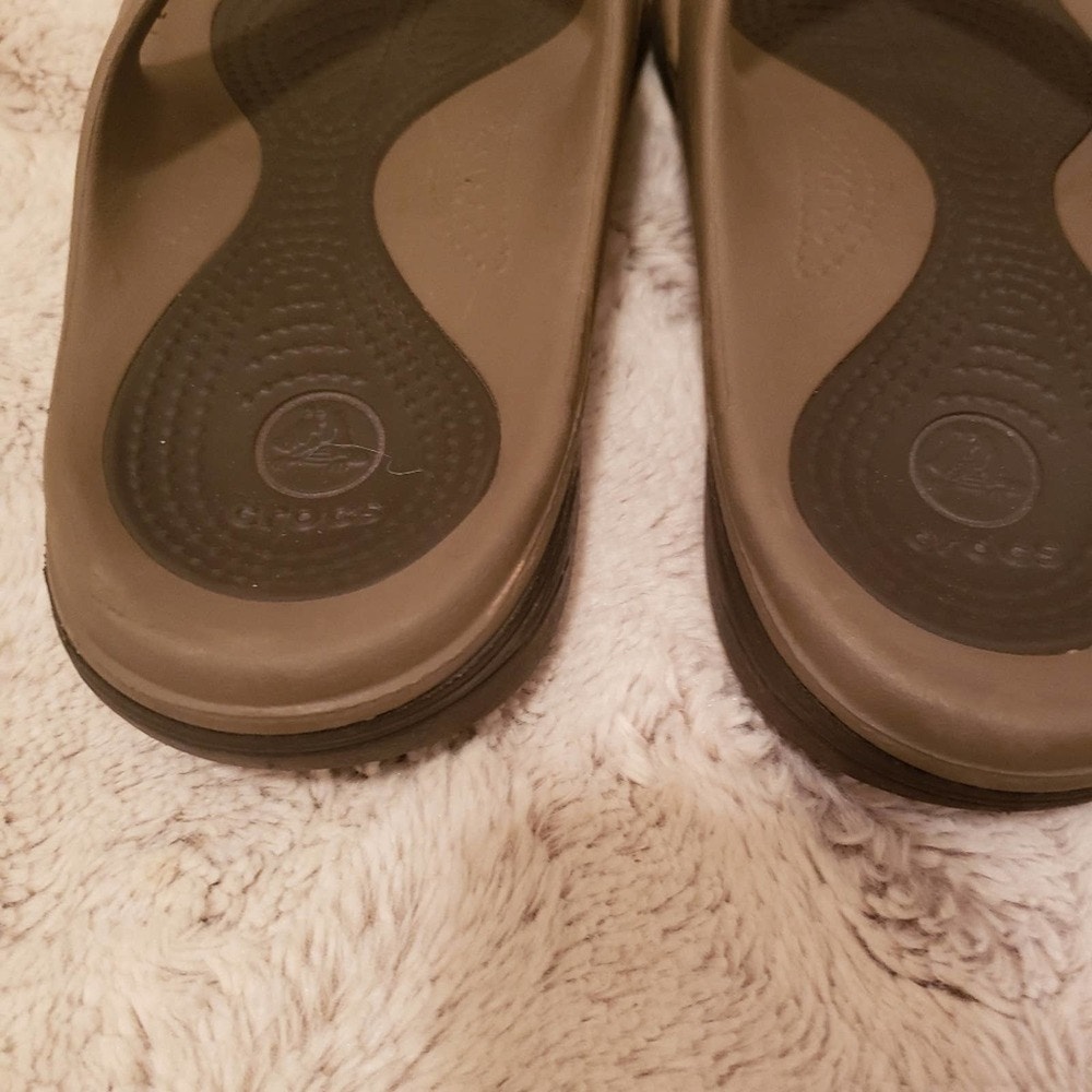 CROCS MODI SPORT BROWN FLIP FLOPS MENS 8 WOMENS 10 | eBay