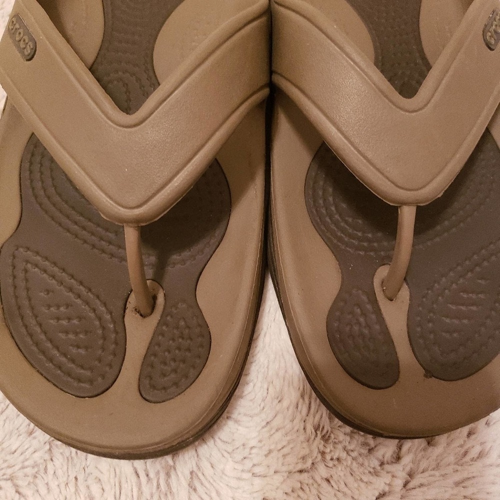 CROCS MODI SPORT BROWN FLIP FLOPS MENS 8 WOMENS 10 | eBay