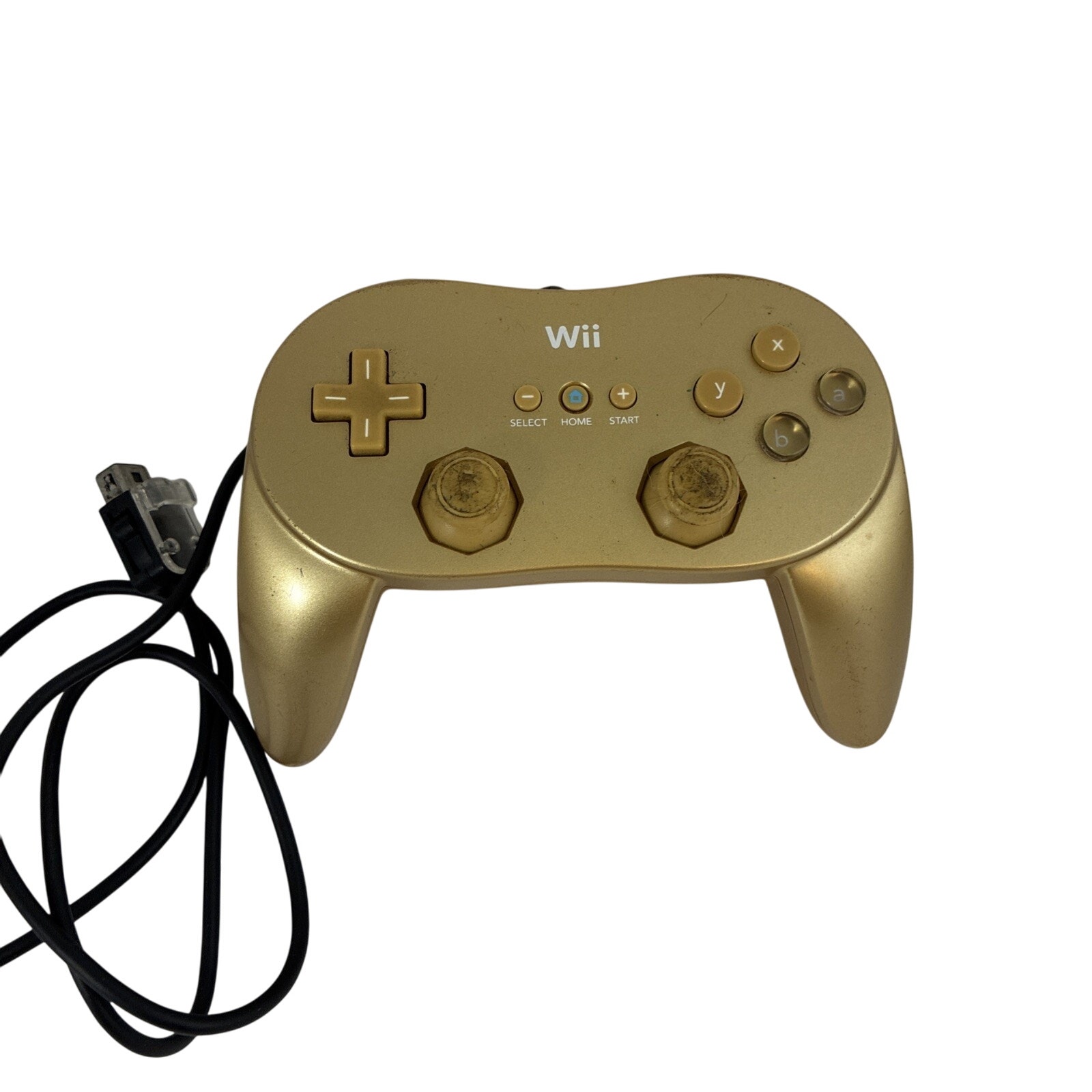 Nintendo Wii Pro Classic Controller RVL-005 Wired Gold Tested Authentic