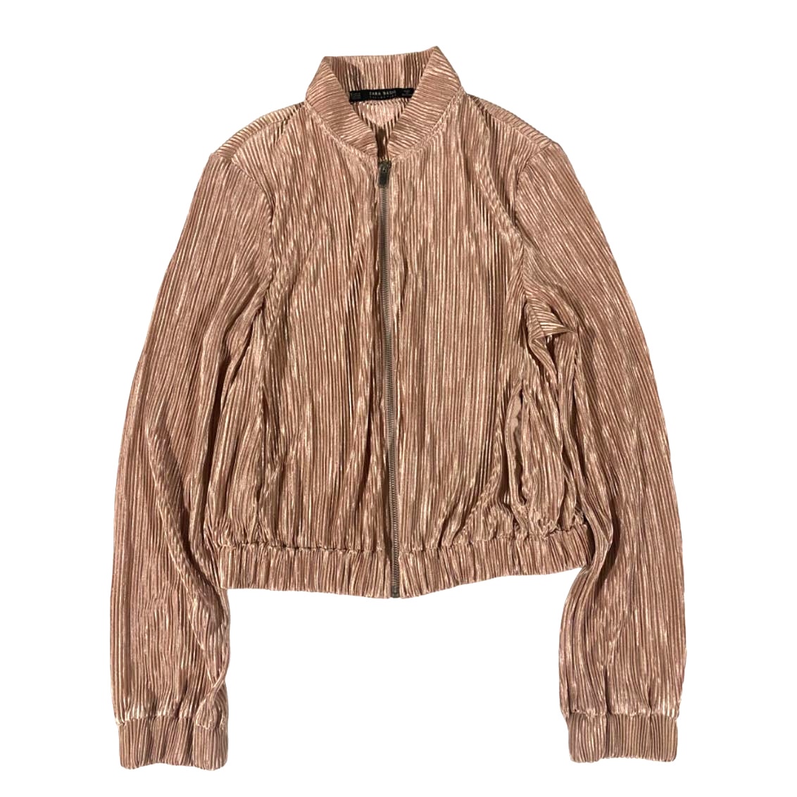 Giacca Bomber Zara Rosa Plissettata XS Tuta Felpa Y2K Tempo Libero Slouchy - Foto 1 di 6