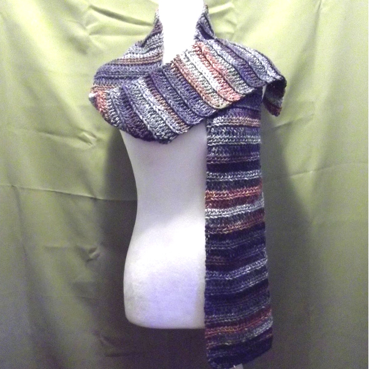 Handmade Crocheted Multicolor Scarf By Dawny 