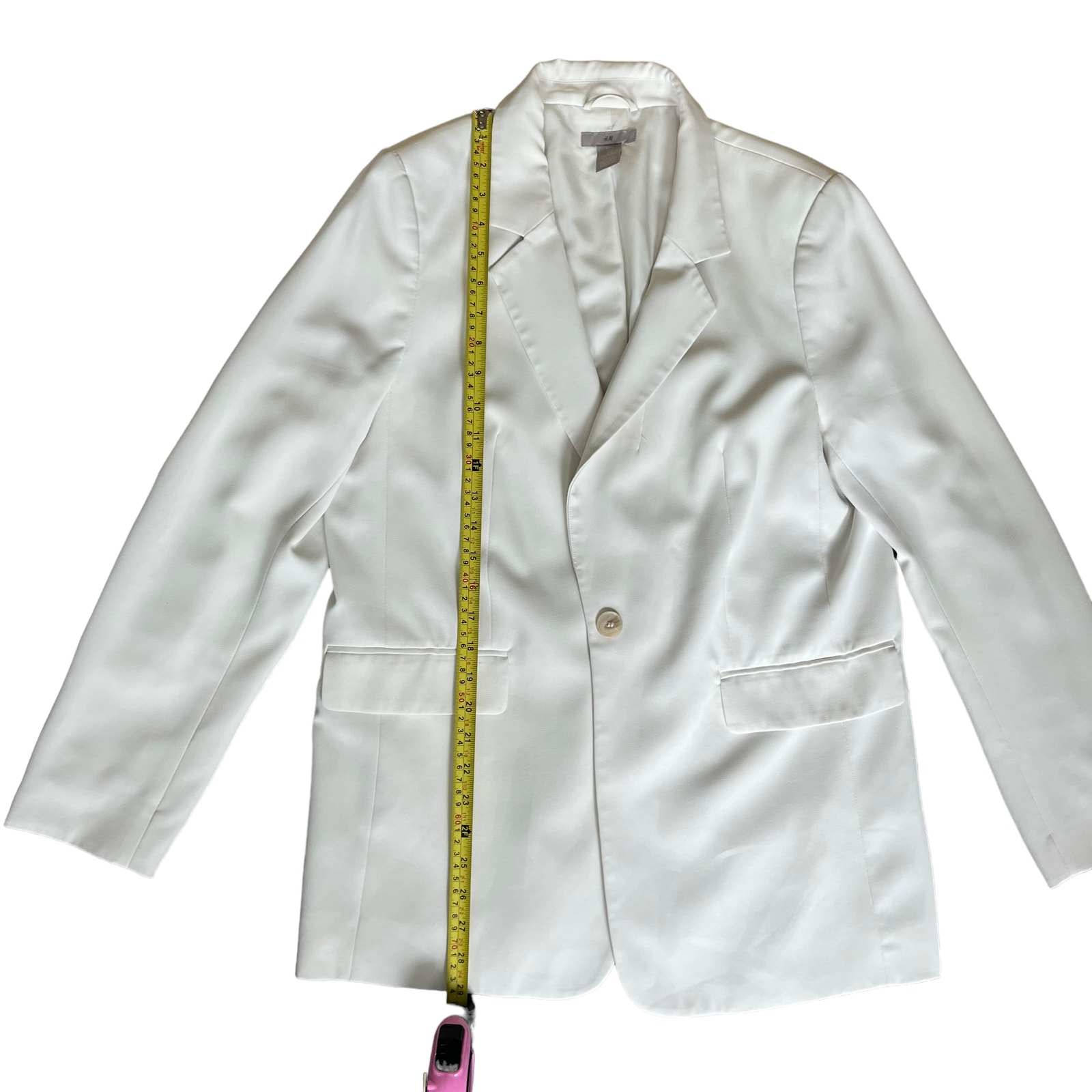 H&M einreihiger gekerbter Revers klassischer weißer Blazer Damen Größe Medium - Bild 11 von 12