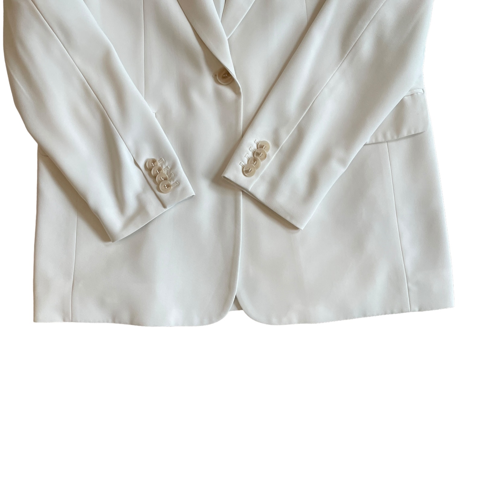 H&M einreihiger gekerbter Revers klassischer weißer Blazer Damen Größe Medium - Bild 5 von 12