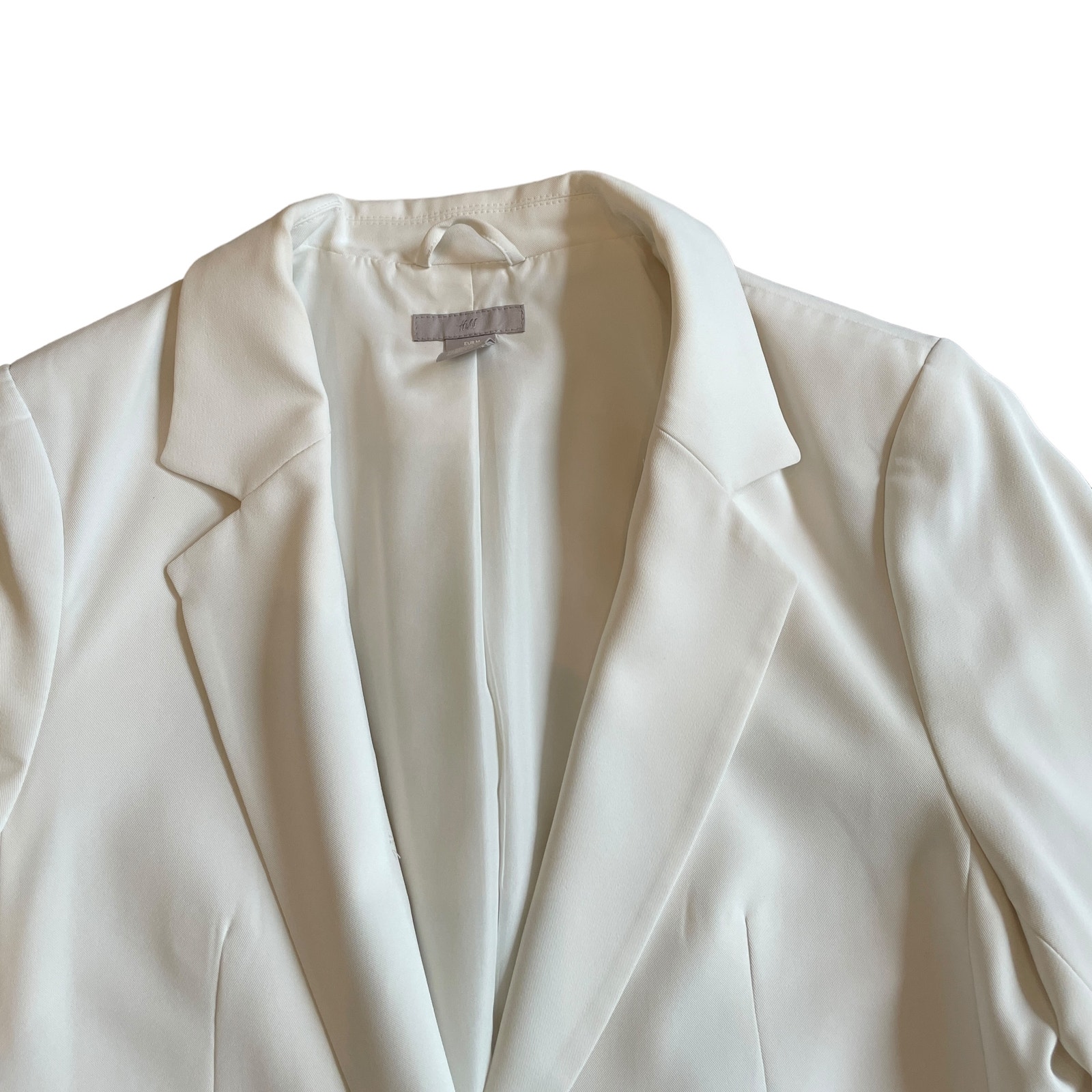 H&M einreihiger gekerbter Revers klassischer weißer Blazer Damen Größe Medium - Bild 8 von 12