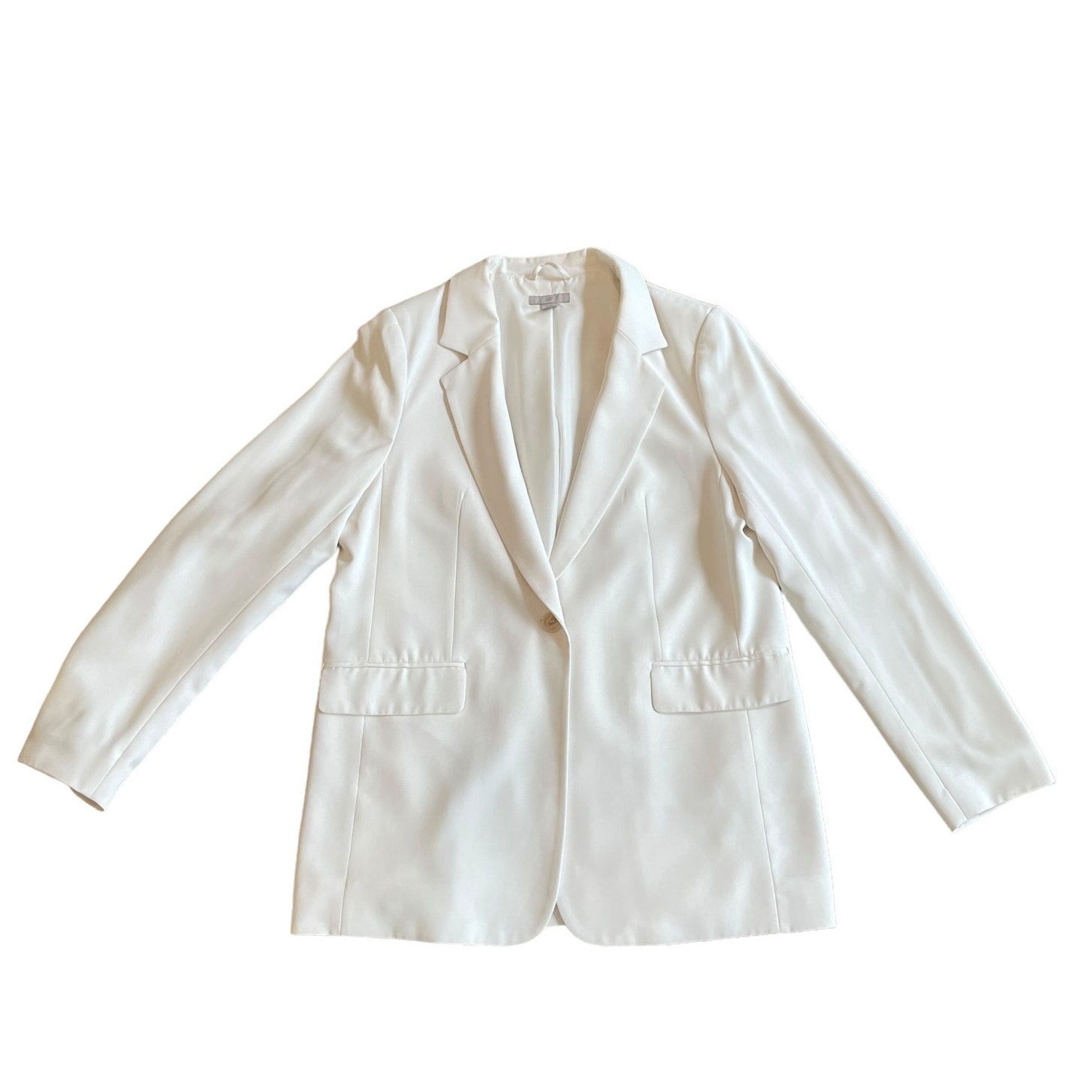 H&M einreihiger gekerbter Revers klassischer weißer Blazer Damen Größe Medium - Bild 3 von 12