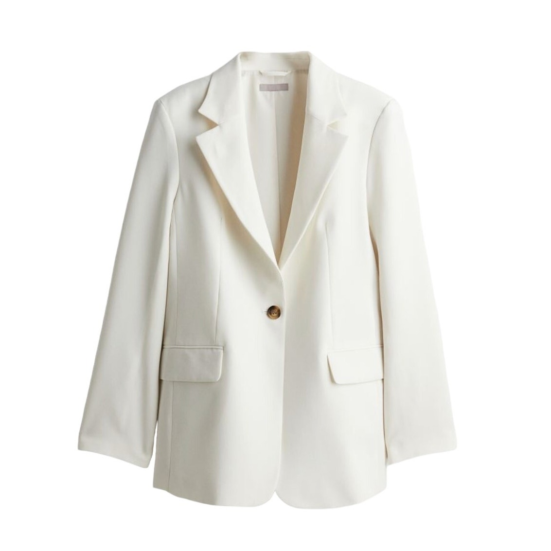 H&M einreihiger gekerbter Revers klassischer weißer Blazer Damen Größe Medium - Bild 1 von 12