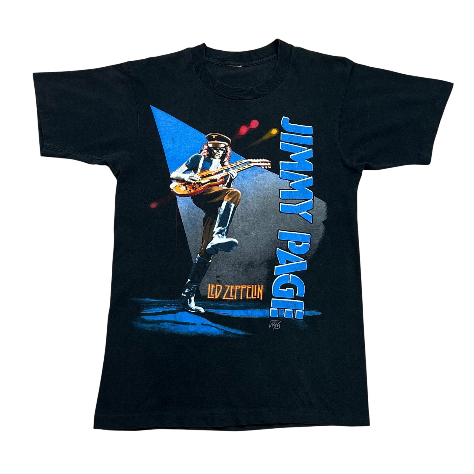 Vintage Led Zeppelin Jimmy Page Guitar Greats Tee Shirt Fits Large 21&Prime;x29.5&Prime;