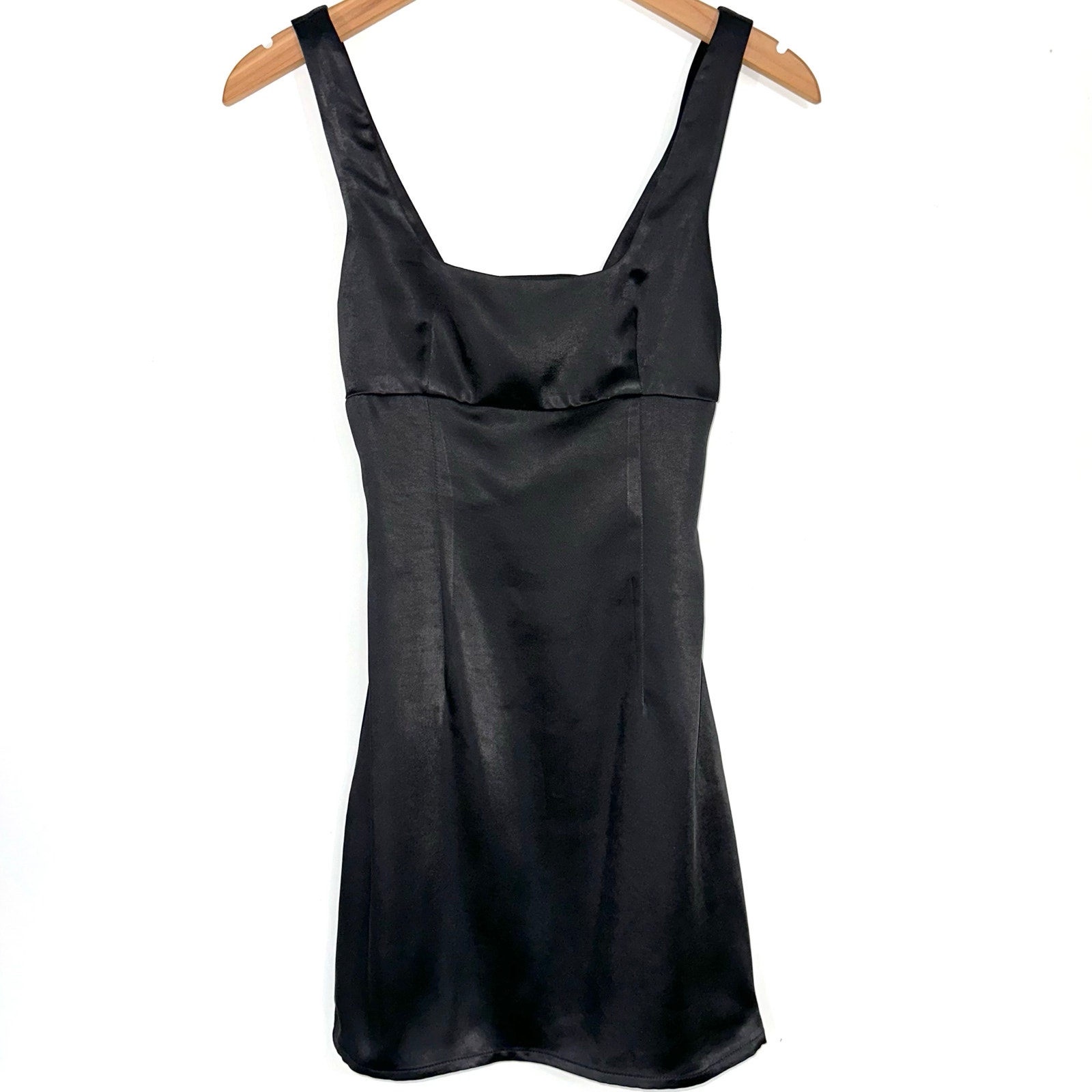 NWT Princess Polly Black Satin Cobie Mini Dress Size 2 - Picture 1 of 15