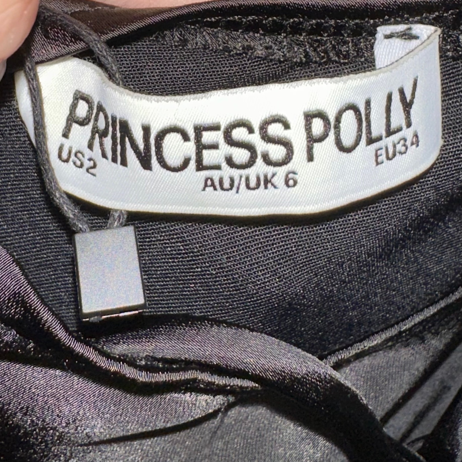 NWT Princess Polly Black Satin Cobie Mini Dress Size 2 - Picture 2 of 15