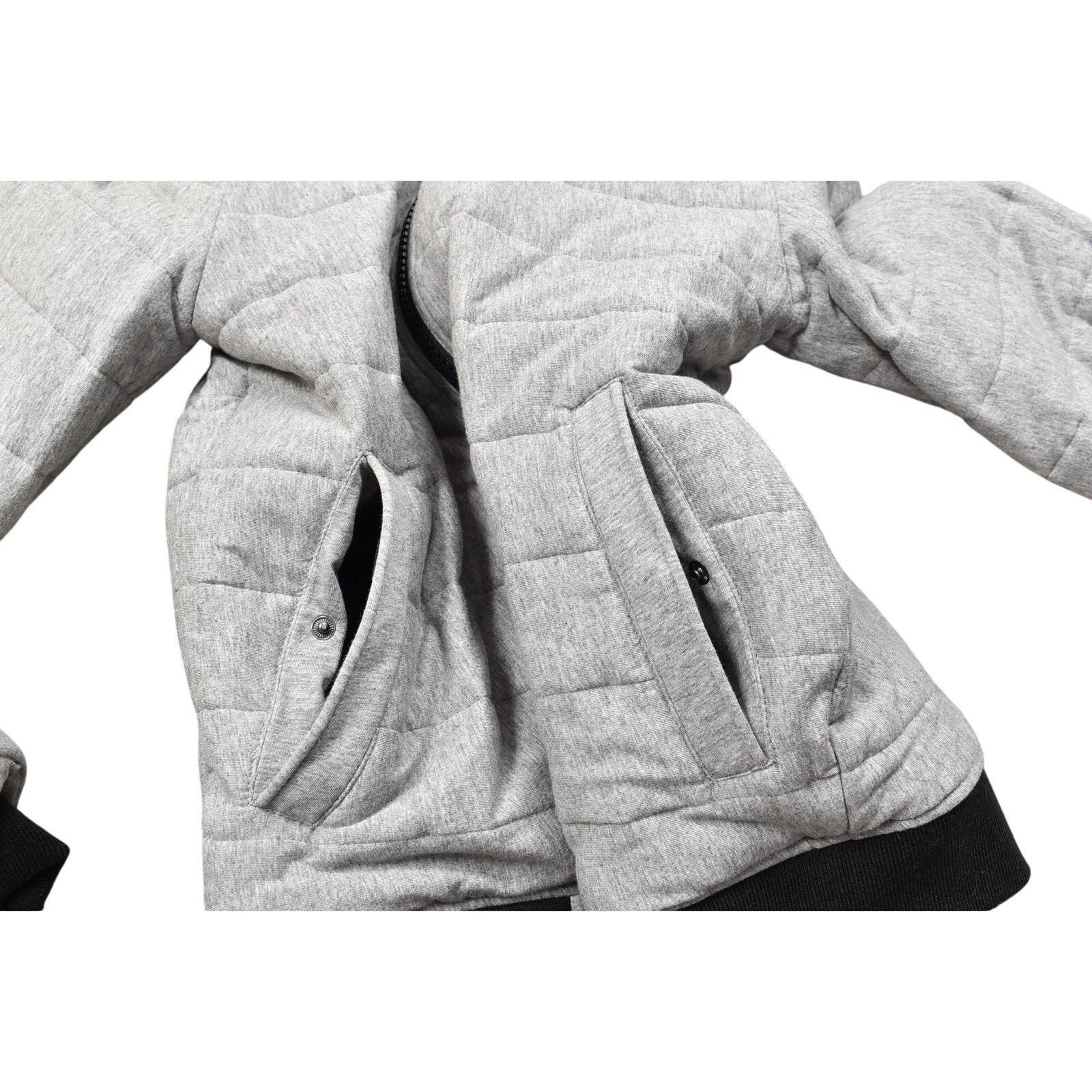 Express Men's XS Gray/Black Bomber Jacket Polyester REVERSIBLE Pockets Insulated - Picture 7 of 8