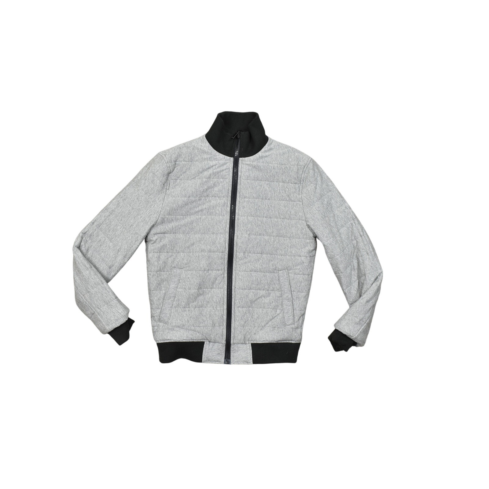 Express Men's XS Gray/Black Bomber Jacket Polyester REVERSIBLE Pockets Insulated - Picture 2 of 8