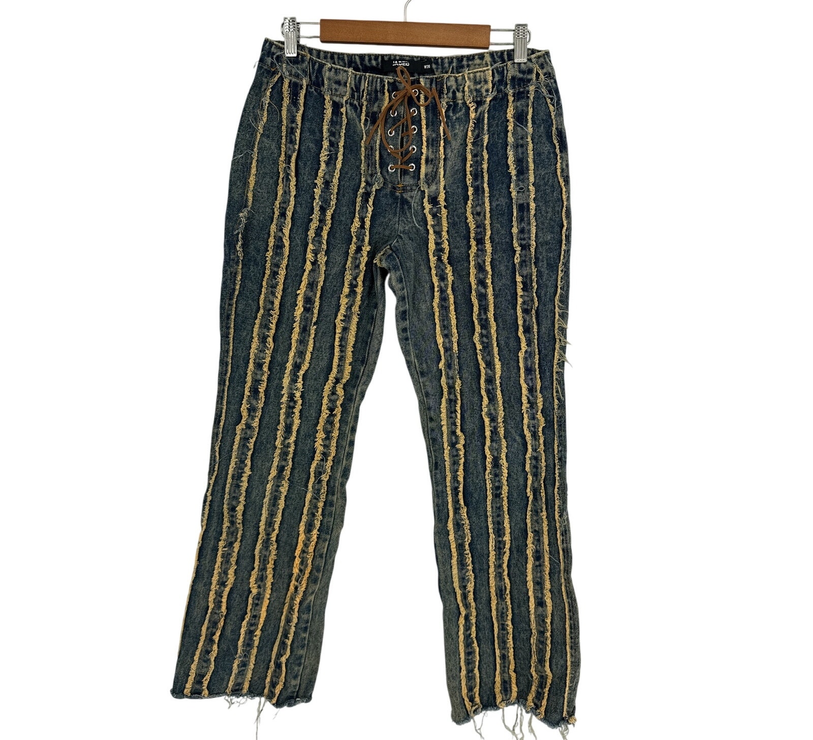 Jaded London Distressed Acid Wash Stripe Jeans Size 28 | eBay