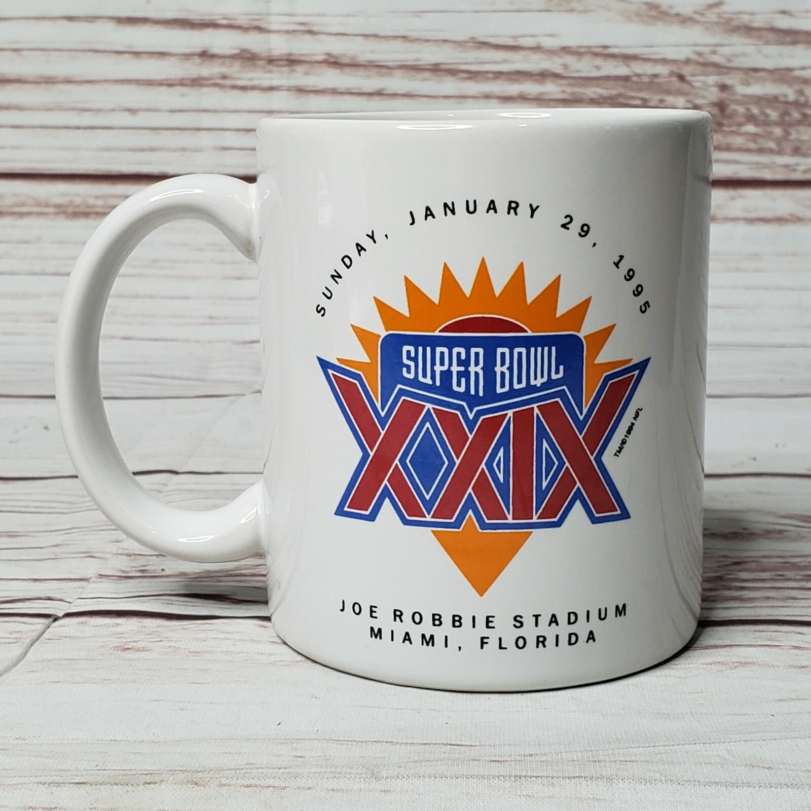 Vintage 1995 Superbowl XXIX SF 49ers Champion Montana Rice Chronicle Mug Rare