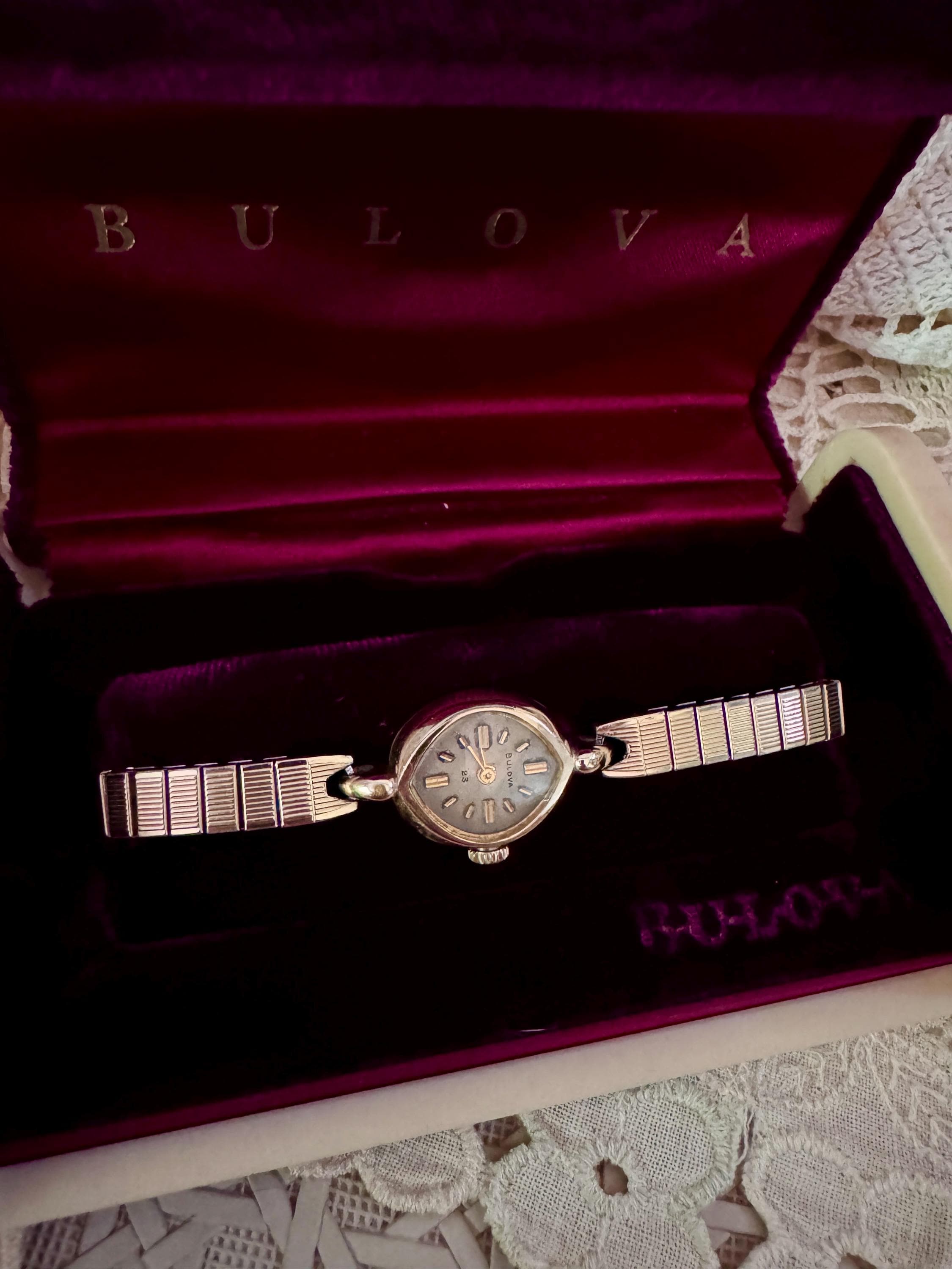 Vintage 1963 Bulova Ladies Watch, 10k Rolled Gold, 23 Jewels 