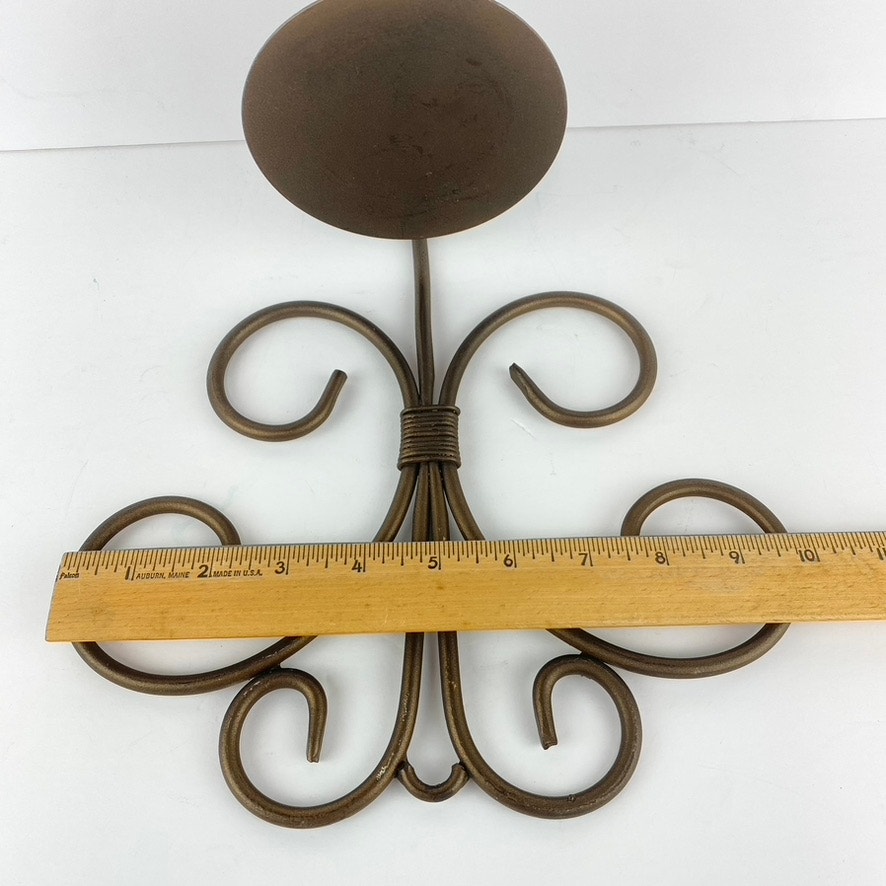 Pair of Rustic Scroll Ornate Metal Wall Mounted Candle Sconces eBay